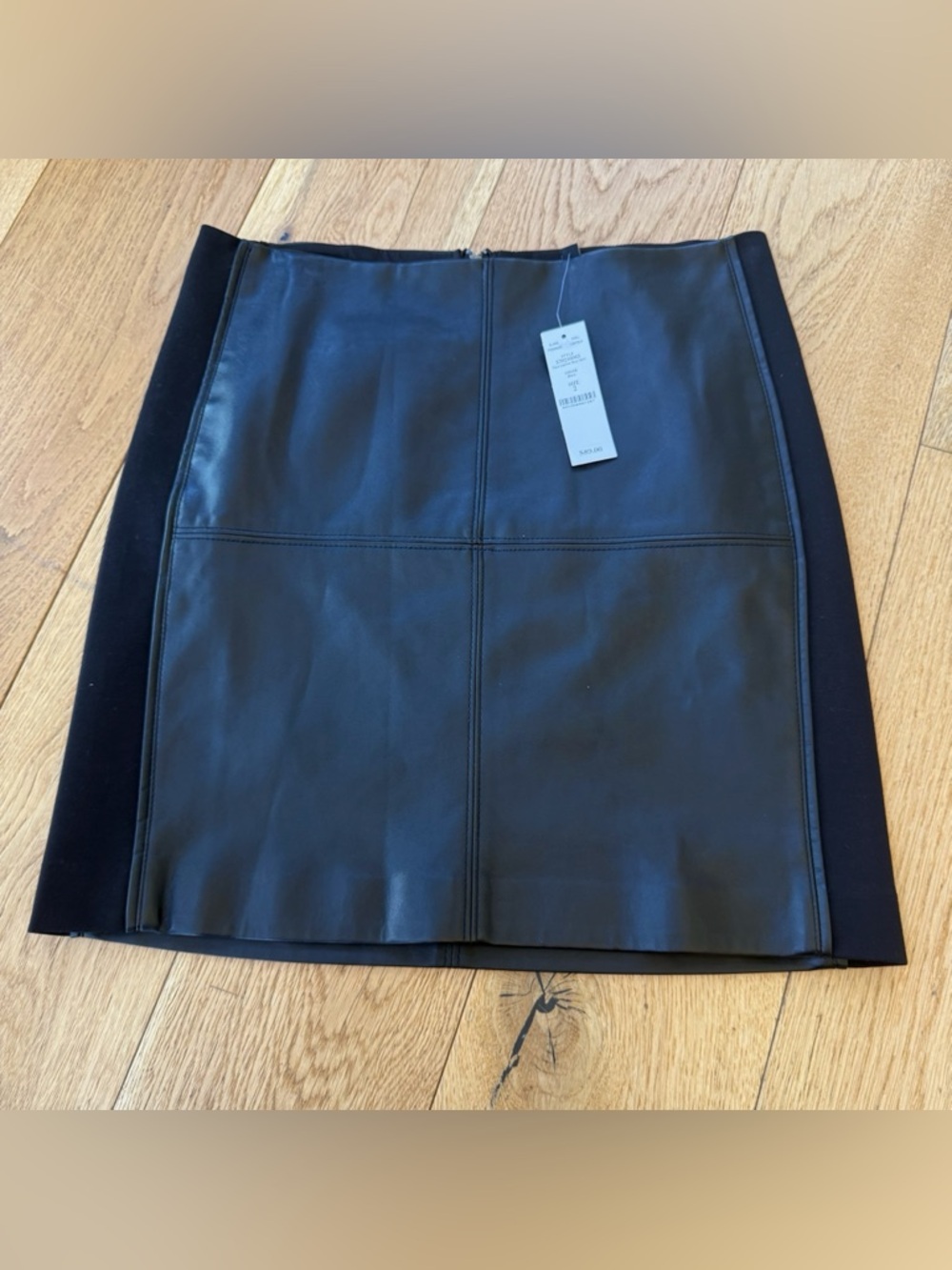 NWT Faux Leather Black Pencil Skirt Size 2 White House Black Market 17.5"